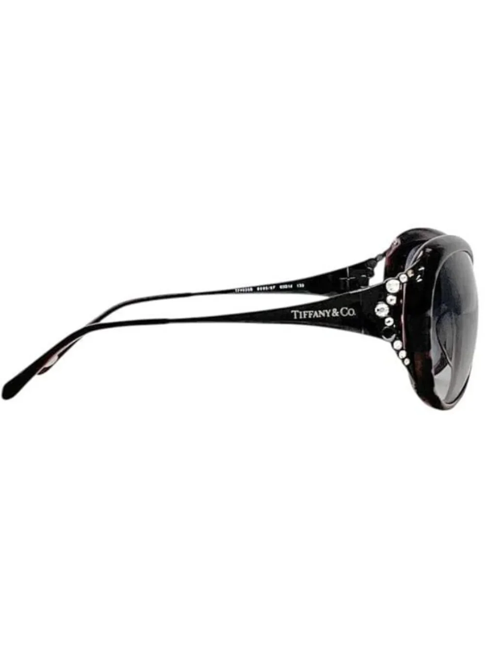 Tiffany & Co Sunglasses Purple Black Acetate Rhinestone Eyewear Simple